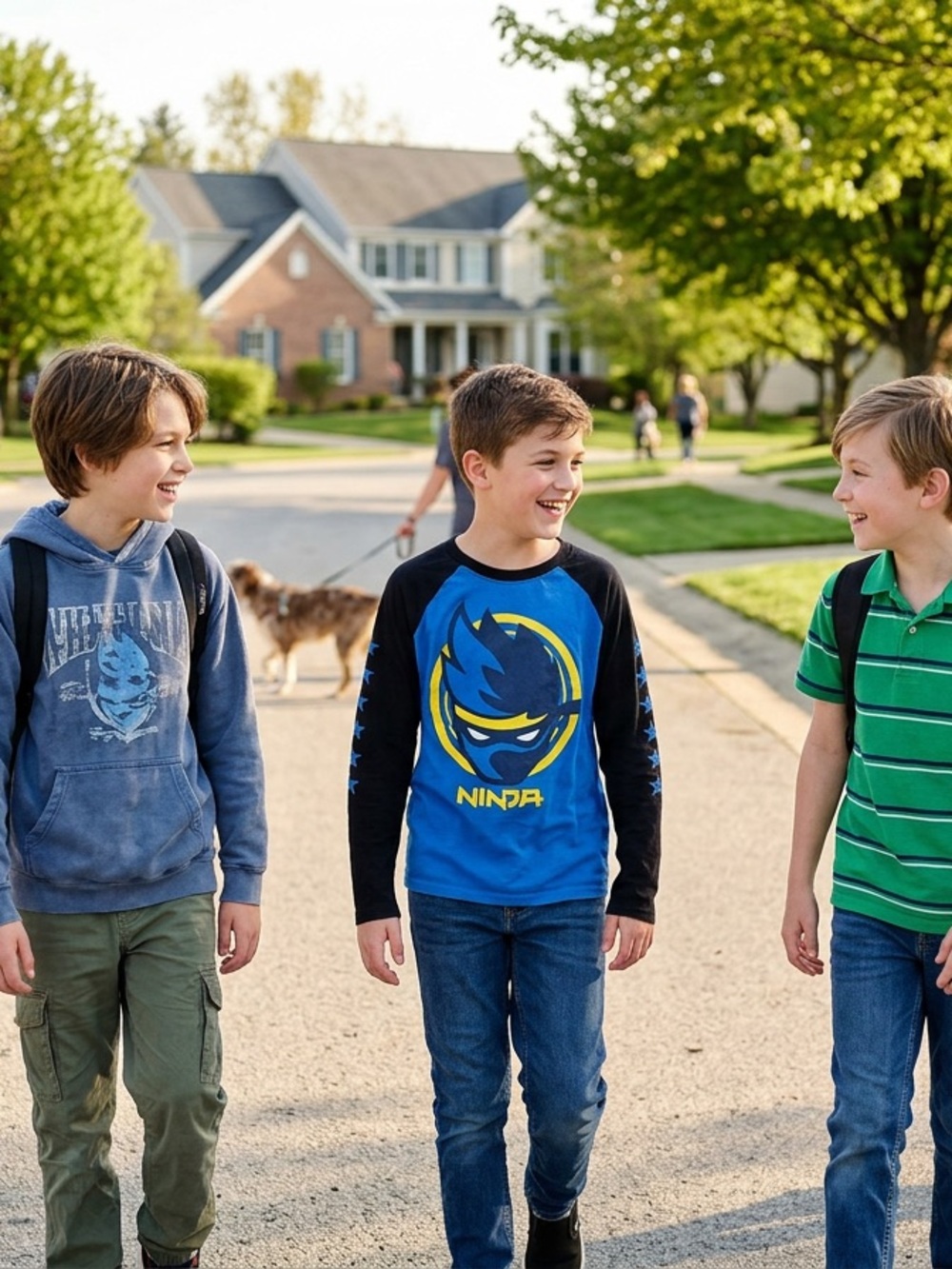 Ninja Kids Long Sleeve Tee - Blue, Black, and Yellow